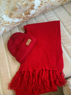 Red winter set ( echarpe + bonnet)