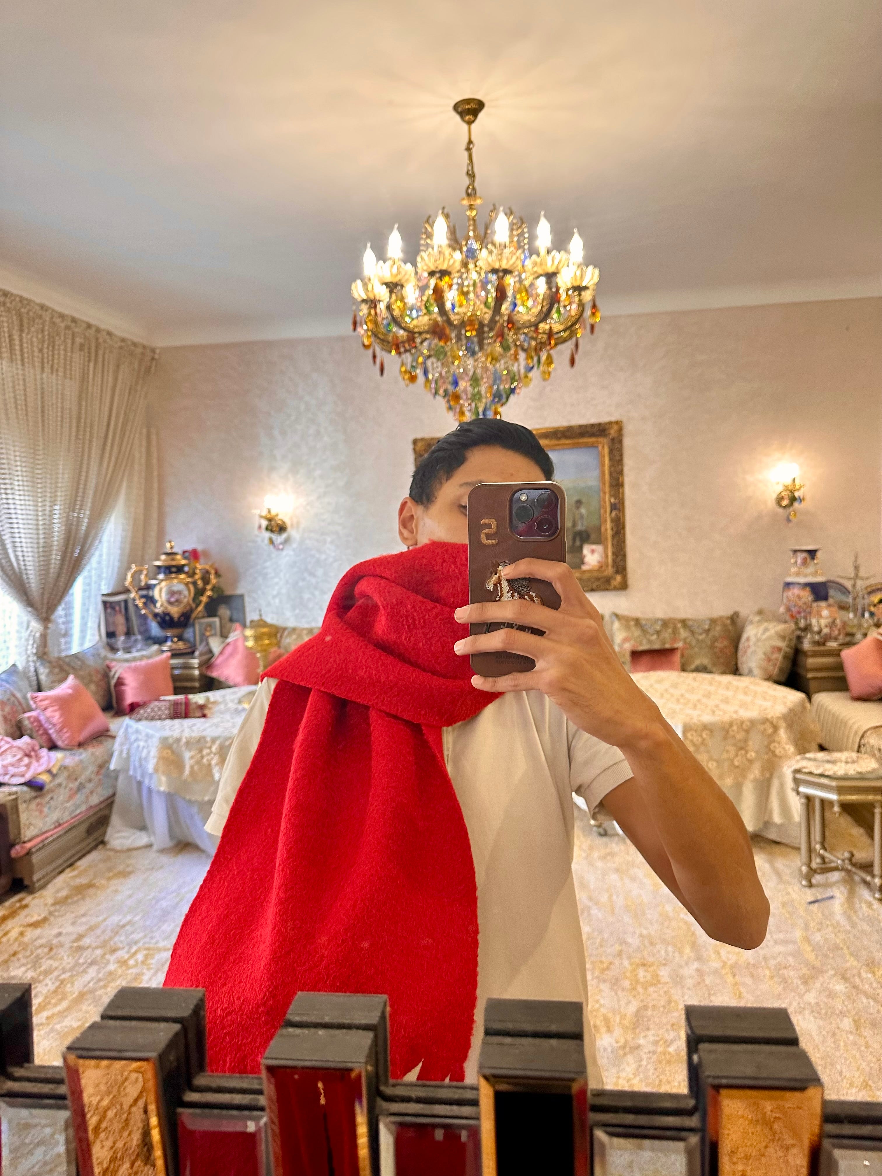 Red Scarf Bouclettes