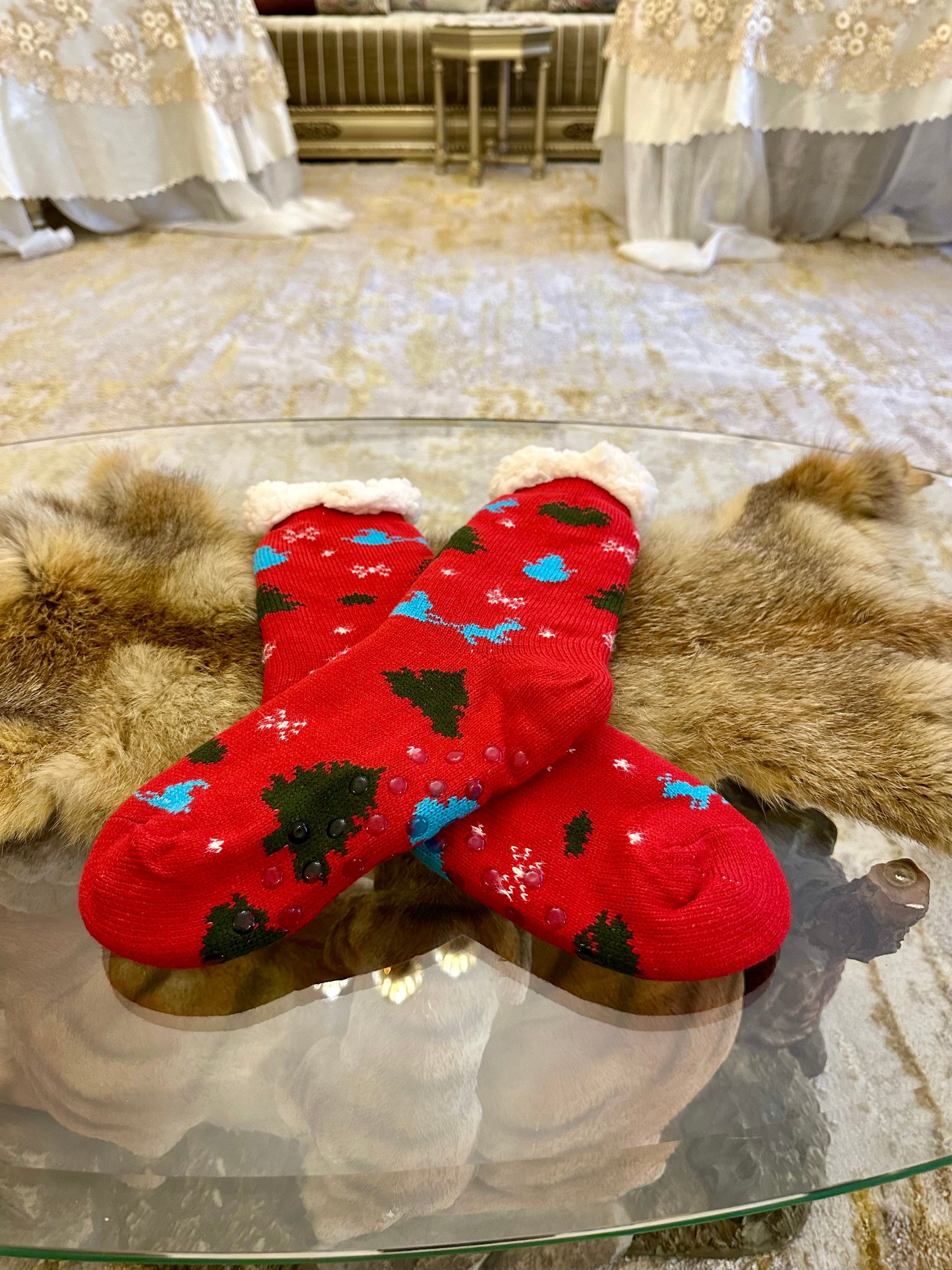 Chaussette sapin rouge